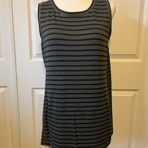 Chico's Green and Black Striped Tank Top